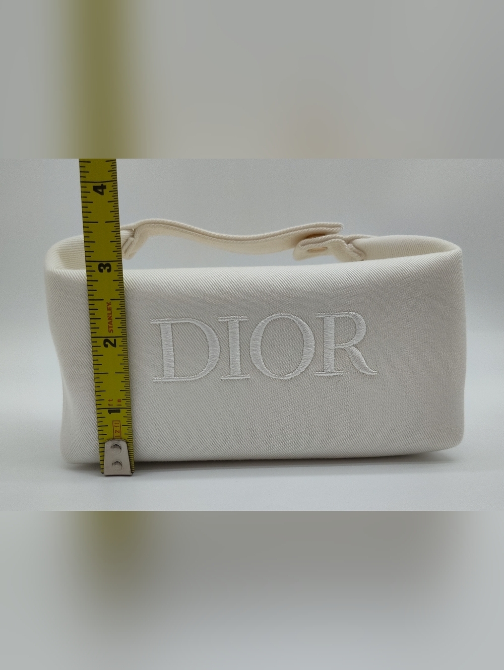 DIOR Beauty White Canvas Trousse Pouch Zip Cosmetic Bag Box Gift Set NIB - Picture 8 of 9
